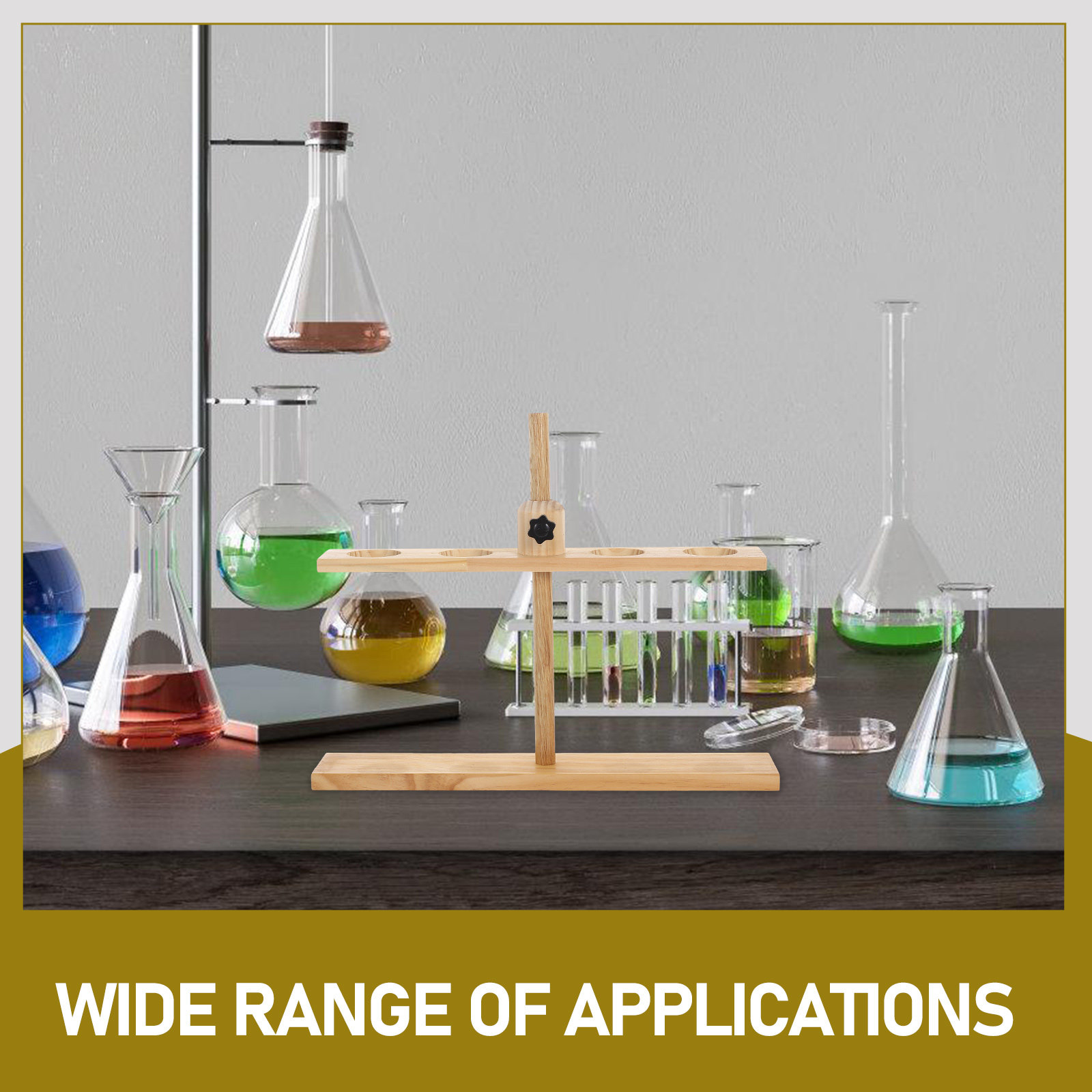 Wooden Separatory Funnel Stand - Lab Equipment ulasan dan harga