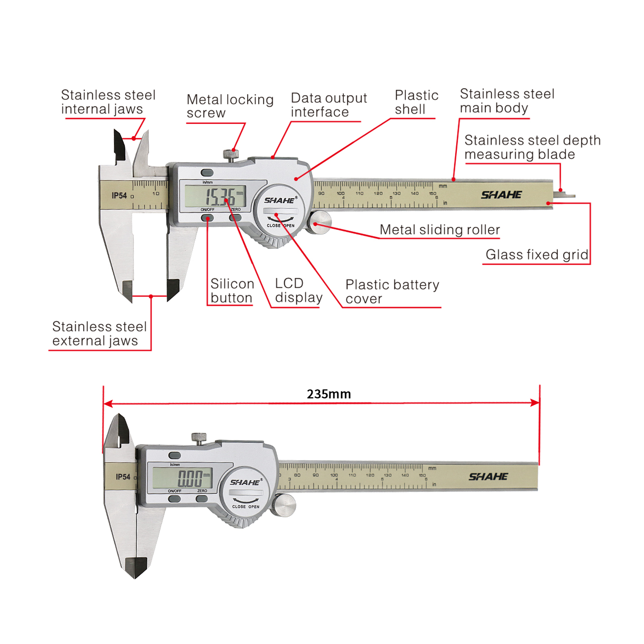 Shahe Calipers 0-150 MM Vernie - Digital Caliper 150Mm Stainless Steel ulasan dan harga
