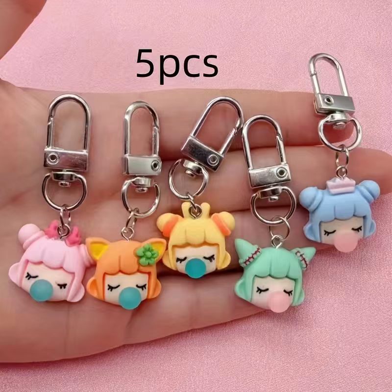 5pcs resin girl keychain, suit - Packaging ulasan dan harga
